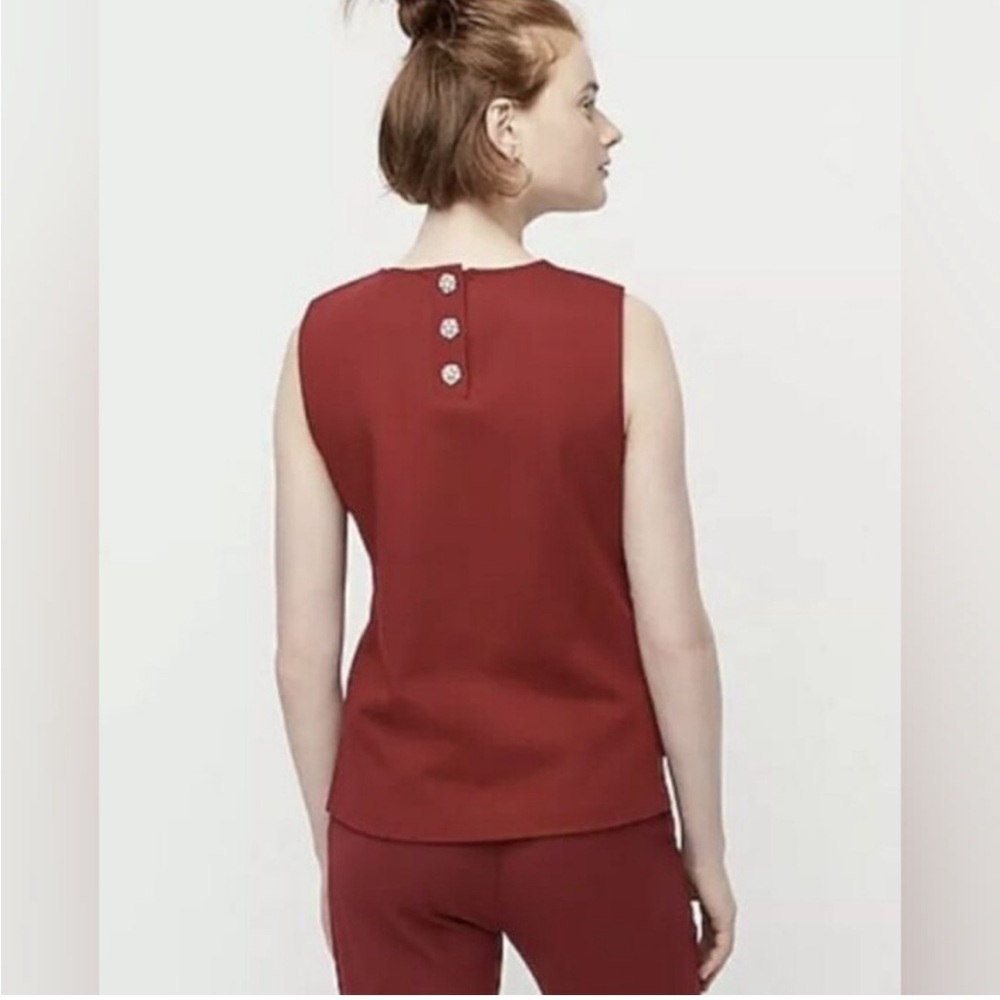 EUC J Crew Jewel Button Back Tank
